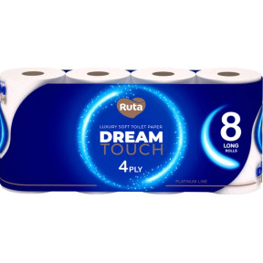 Туалетний папір Ruta Dream Touch 8 рулонів 4 шари Білий